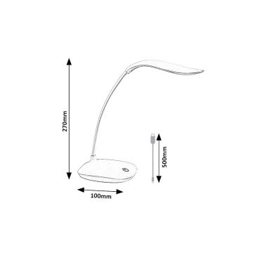 Rabalux - LED Regulable flexible lámpara de mesa LED/2W/5V blanco