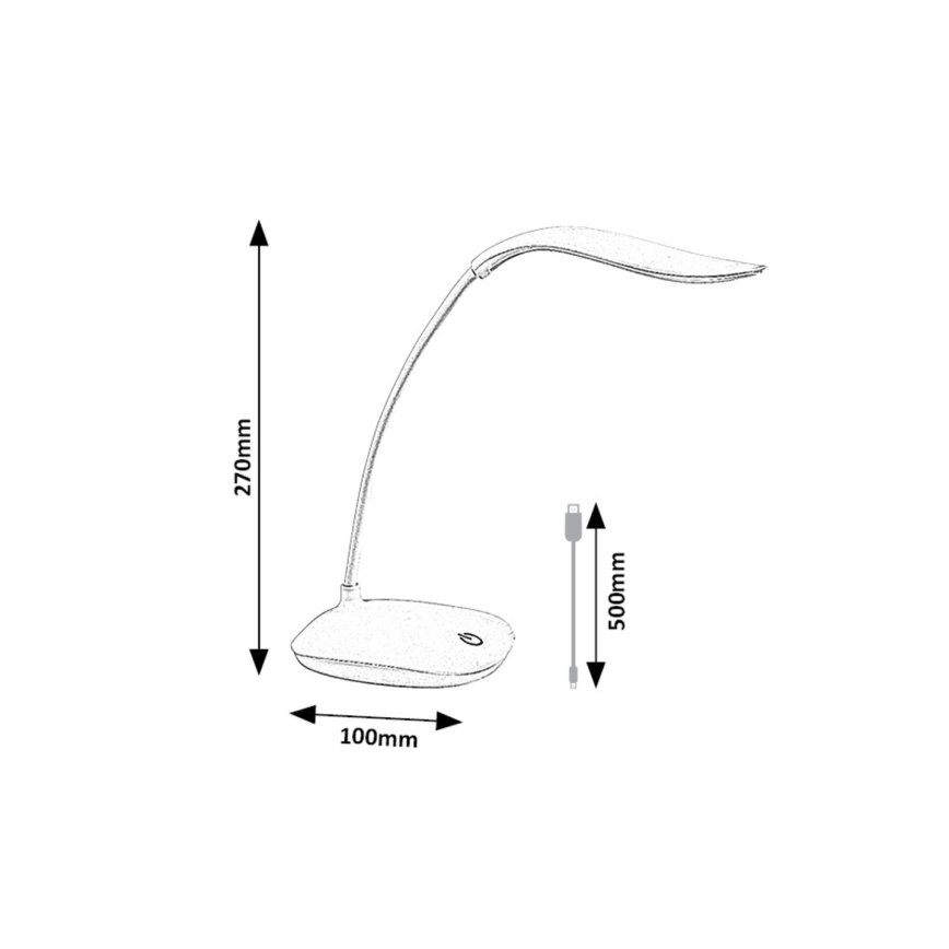 Rabalux - LED Regulable flexible lámpara de mesa LED/2W/5V blanco