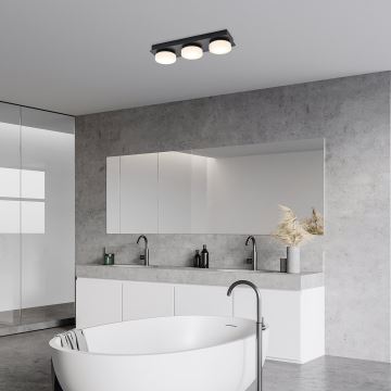 Rabalux - Plafón LED para baño 3xLED/6W/230V IP44 negro