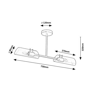 Rabalux - Lámpara colgante de baño 2xE14/12W/230V IP44 negro