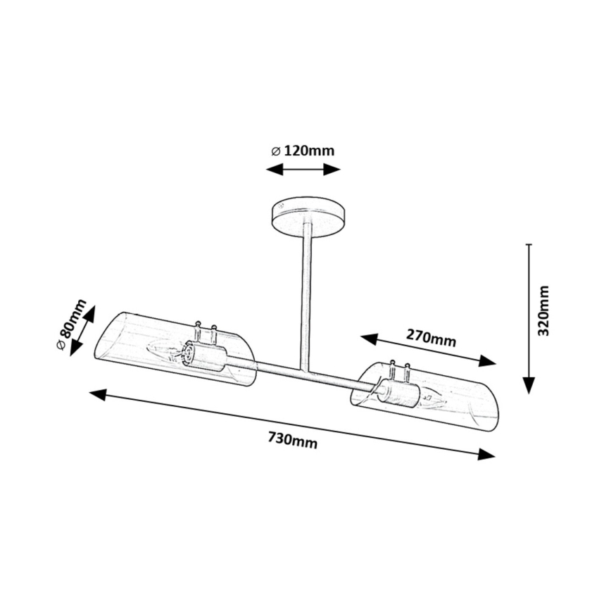 Rabalux - Lámpara colgante de baño 2xE14/12W/230V IP44 cromo