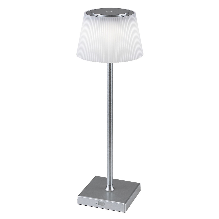 Rabalux - Lámpara de mesa LED recargable y regulable LED/4W/3,7V 1800 mAh 3000-5000K IP44 plata