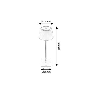 Rabalux - Lámpara de mesa LED recargable y regulable LED/4W/3,7V 1800 mAh 3000-5000K IP44 plata