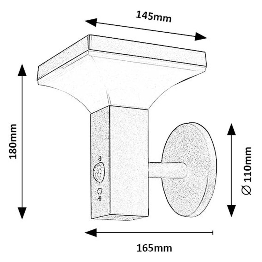 Rabalux - Aplique LED solar con sensor LED/4W/230V IP44 negro