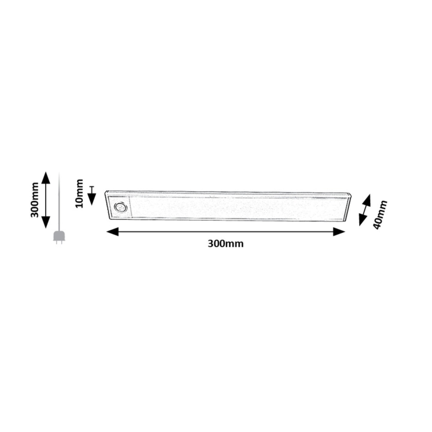 Rabalux 78035 - Lámpara LED recargable bajo mueble de cocina IVANNA LED/2W/3,7V 4000K