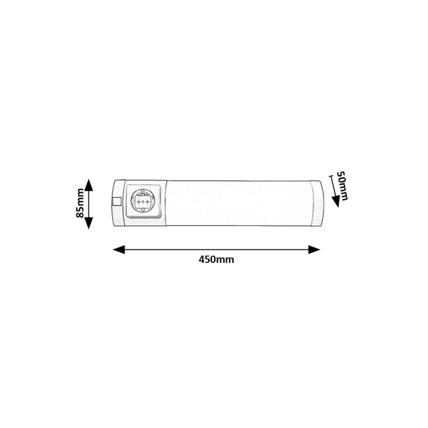 Rabalux - Iluminación LED bajo mueble con toma LED/5W/230V 4000K cromo mate