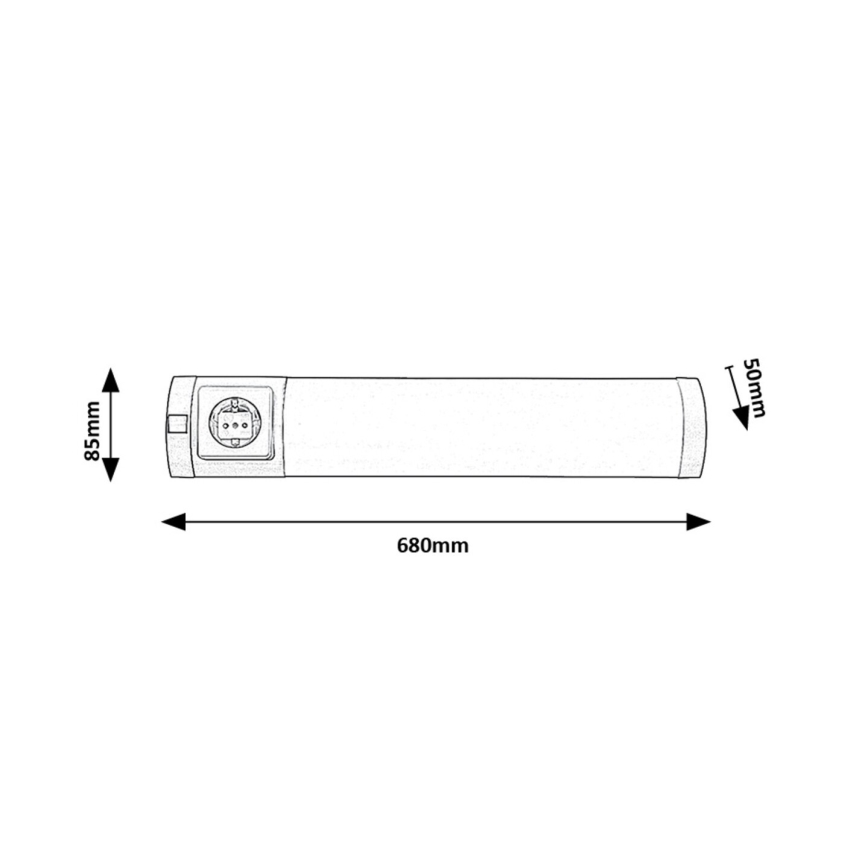 Rabalux - Iluminación LED bajo mueble con toma LED/8W/230V 4000K 68 cm cromo mate