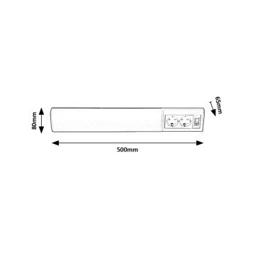 Rabalux - Lámpara LED debajo del gabinete con 2 enchufes LED/10W/230V 4000K 50 cm blanco