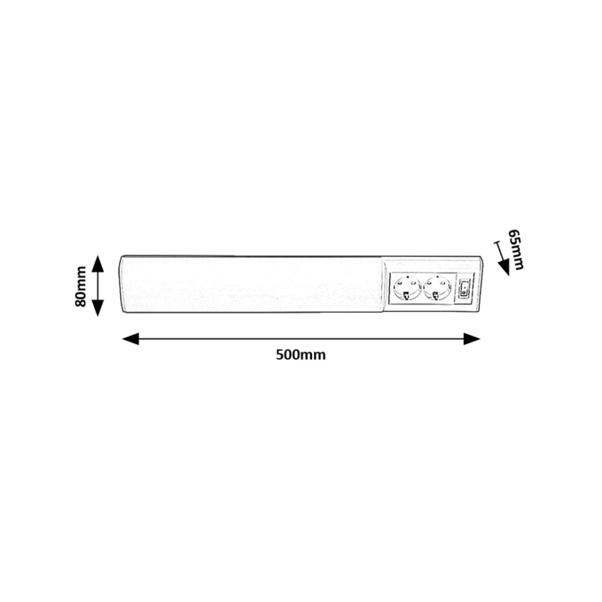 Rabalux - Lámpara LED debajo del gabinete con 2 enchufes LED/10W/230V 4000K 50 cm blanco