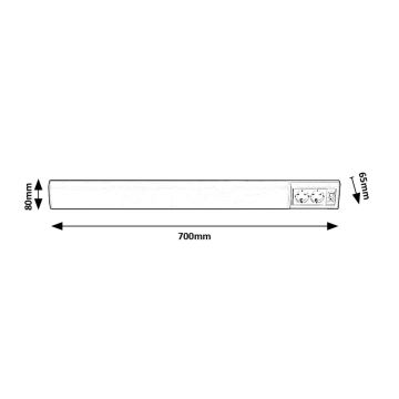 Rabalux - Lámpara LED debajo del gabinete con 2 enchufes LED/15W/230V 4000K 70 cm blanco