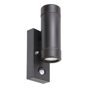 Rabalux - Aplique de exterior con sensor 2xGU10/10W/230V IP44 negro