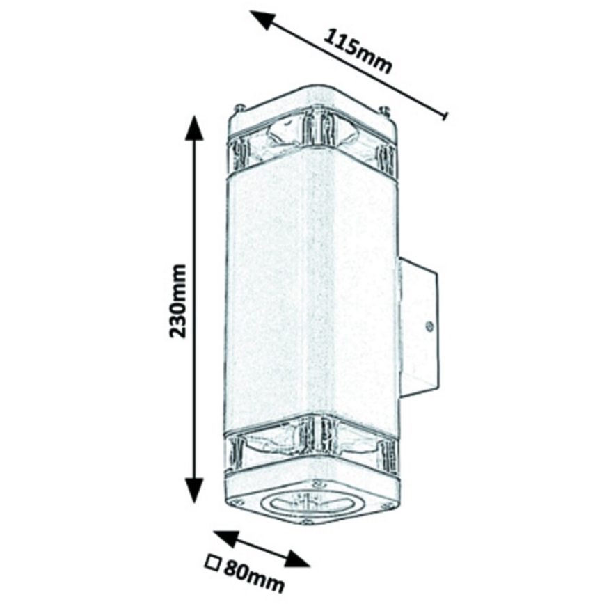 Rabalux - Aplique exterior 2xGU10/25W/230V IP44 negro