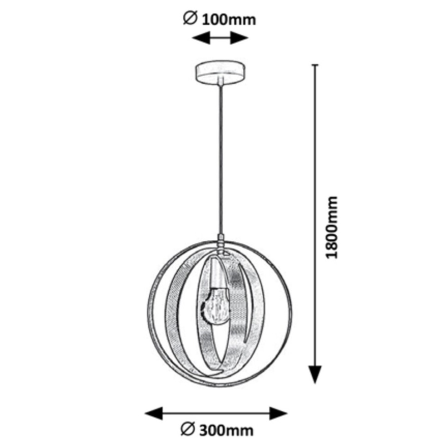 Rabalux -Lámpara de araña con cable 1xE27/60W/230V