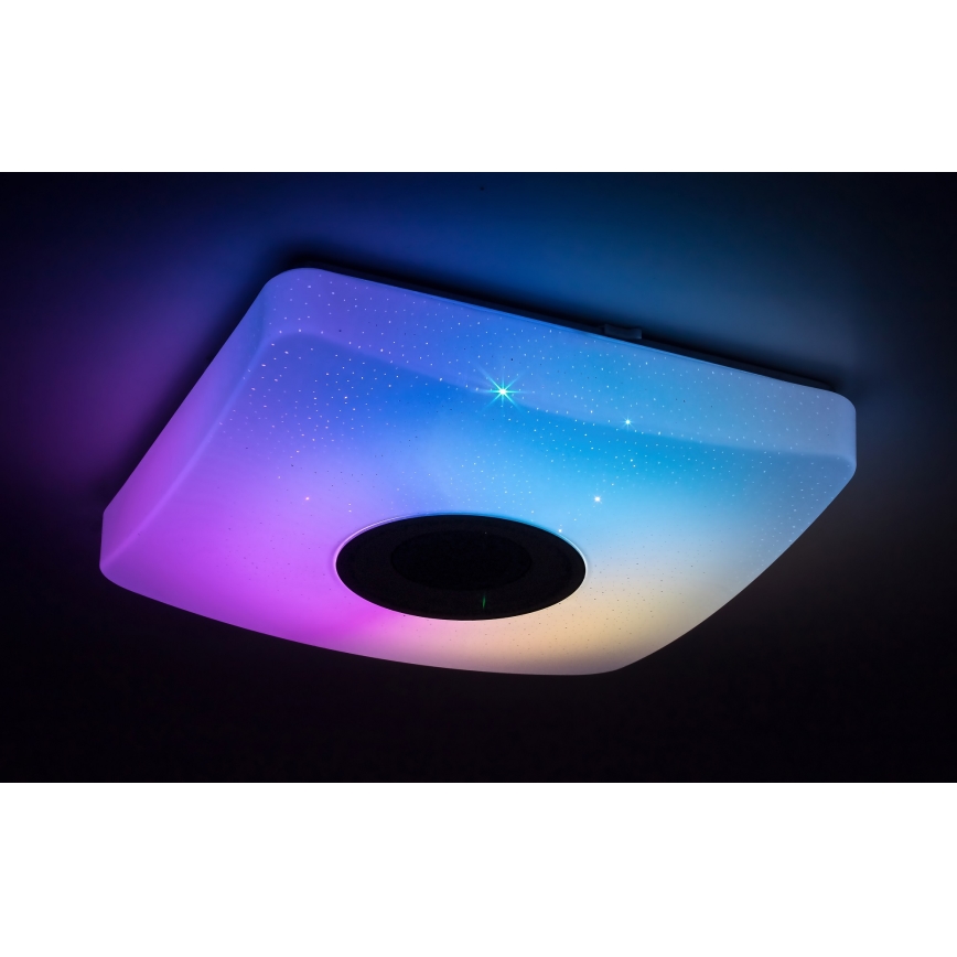 Rabalux - Plafón LED RGB Regulable con altavoz LED/18W/230V + CR 3000-6000K Bluetooth