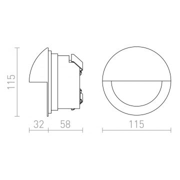 RED - Design Rendl - R10558- Lámpara LED empotrable para exteriores ASTERIA LED/3W/230V IP54