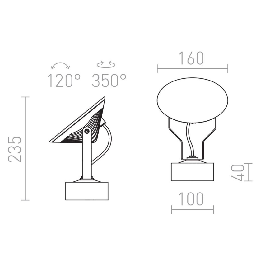 RED - Design Rendl - R11753 - Aplique LED para exterior FOX LED/9W/230V IP65