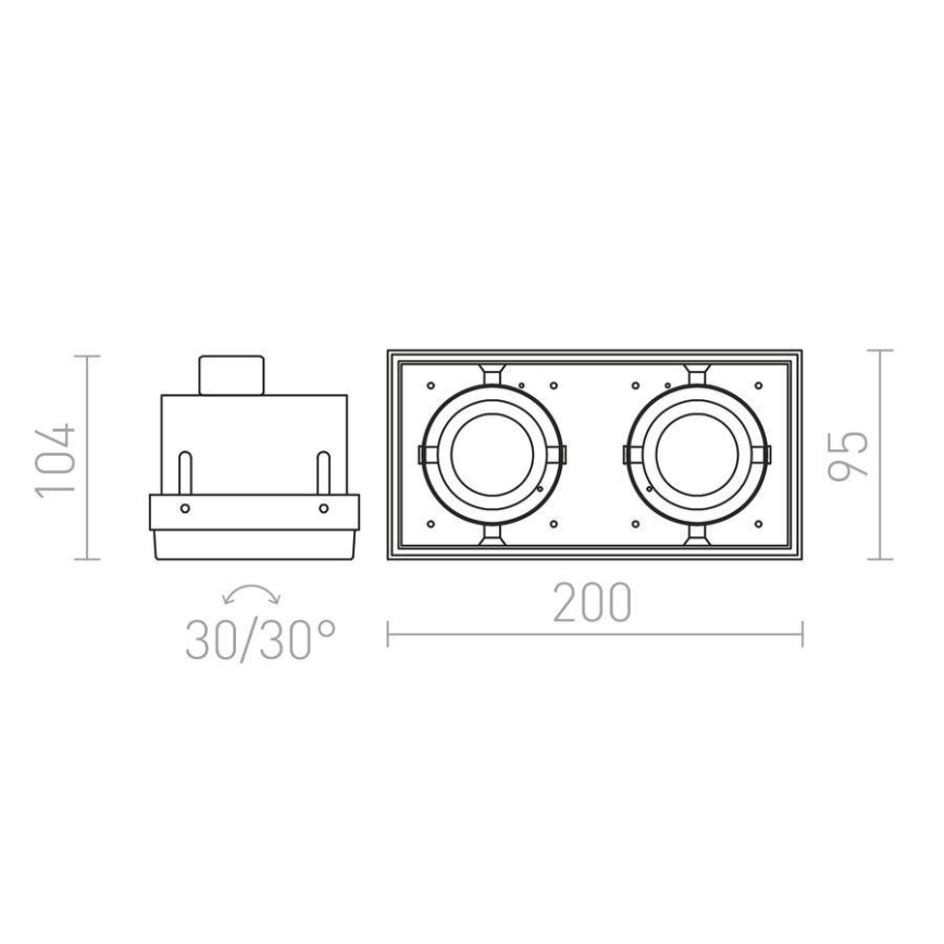 RED - Design Rendl - R12053 - Lámpara empotrada ELECTRA 2xGU10/50W/230V