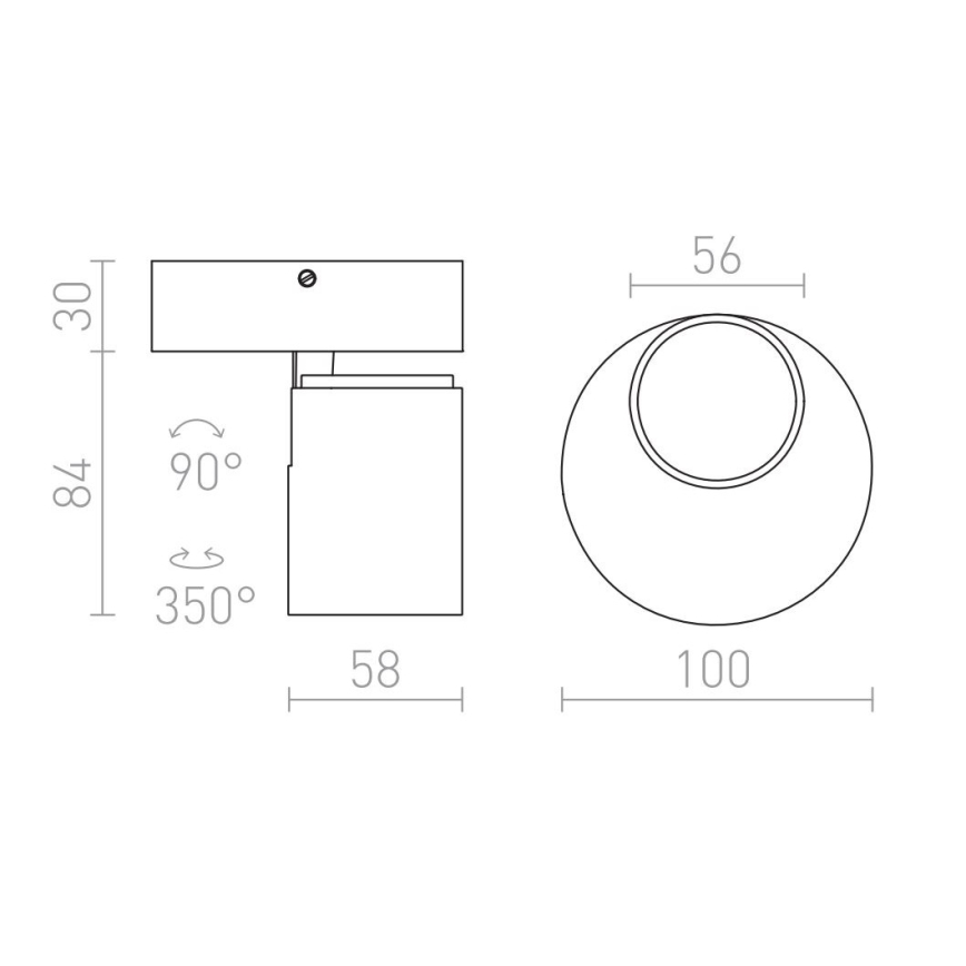 RED - Design Rendl - R12076 - Foco de pared DUGME 1xGU10/35W/230V