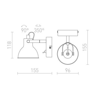 RED - Design Rendl - R12508 - Foco de pared ROSITA 1xGU10/9W/230V