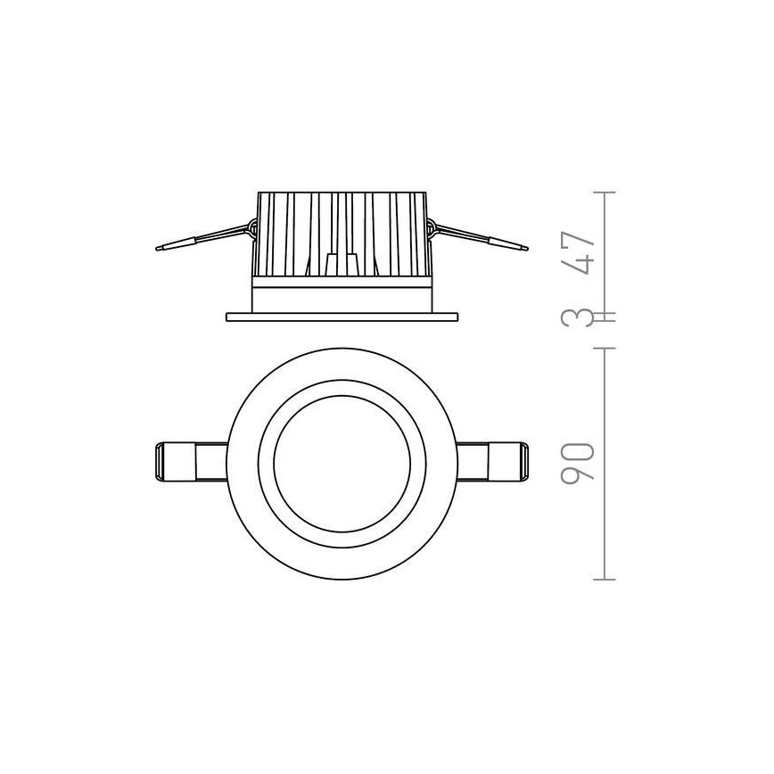 RED - Design Rendl - R12716 - Lámpara empotrada LED para baños TOLEDO 8W/230V IP44