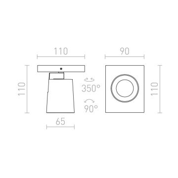 RED - Design Rendl - R12912 - Foco de pared KENNY 1xGU10/35W/230V