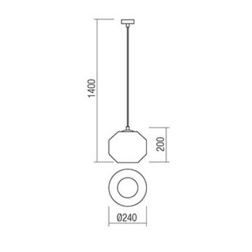 Redo 01-1420 - Lámpara colgante WAKI 1xE27/42W/230V