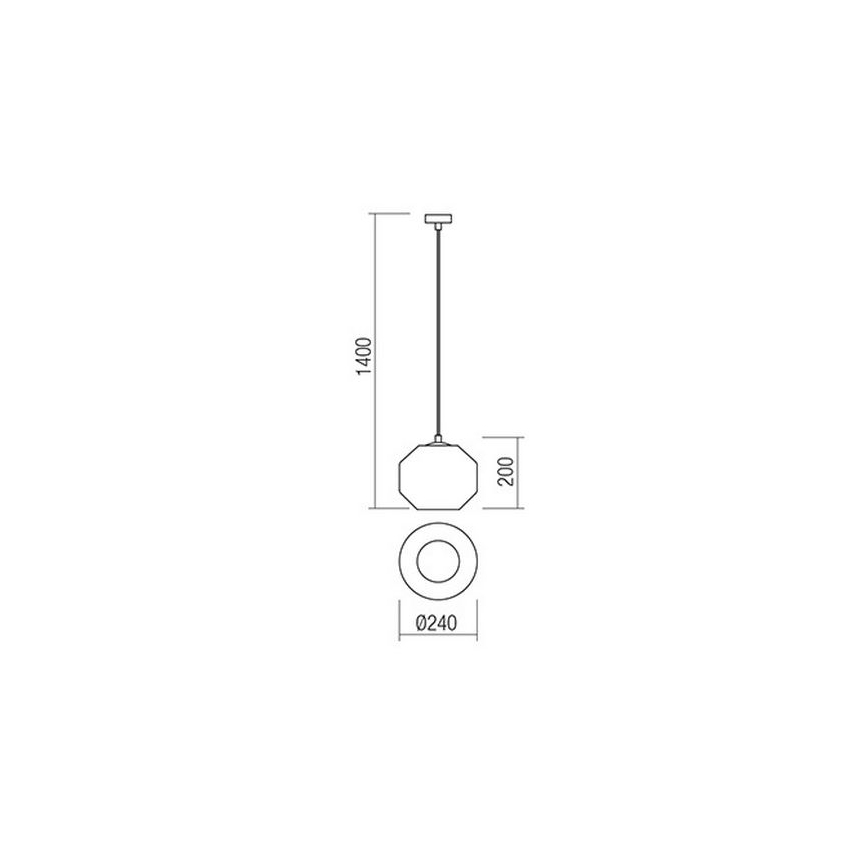 Redo 01-1420 - Lámpara colgante WAKI 1xE27/42W/230V