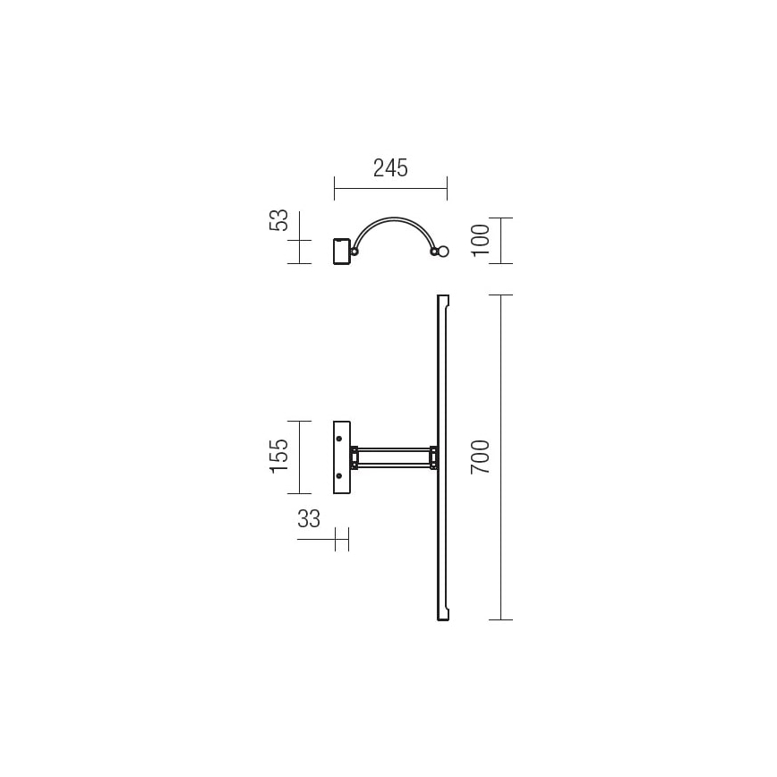 Redo 01-458 - Lámpara LED de cuadro IKON LED/18W/230V 70 cm cromo brillante