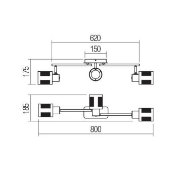 Redo 04-521 - Lámpara de techo BASKET 3xE27/42W/230V bronce