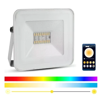 Reflector LED Smart regulable RGB LED/20W/230V IP65 blanco