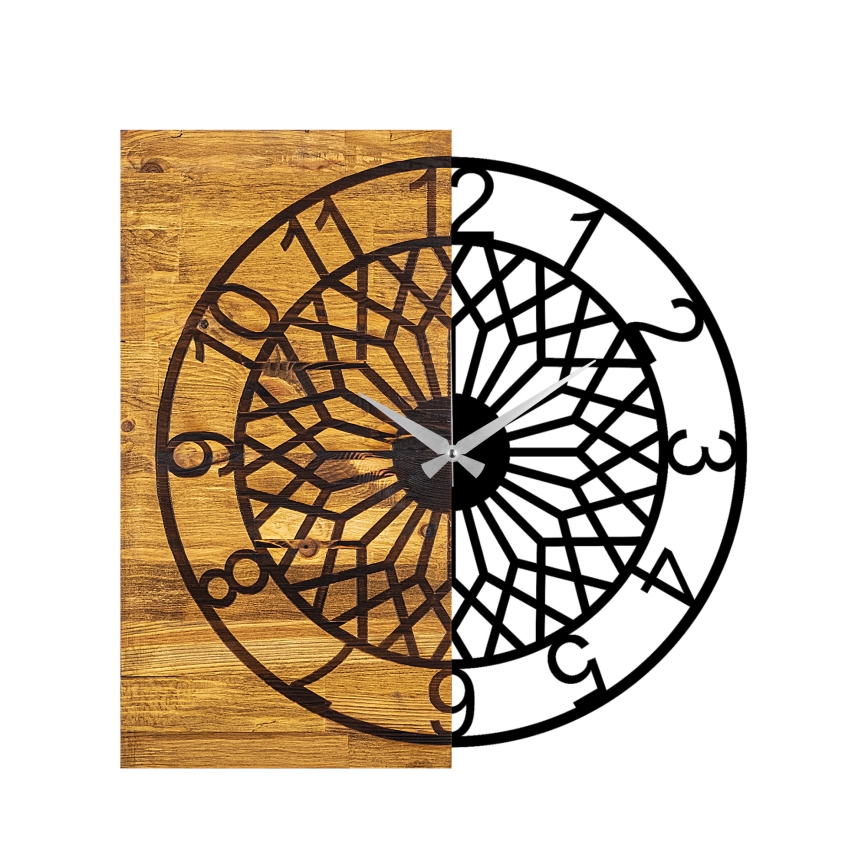 Reloj de pared 57x58 cm 1xAA madera/metal