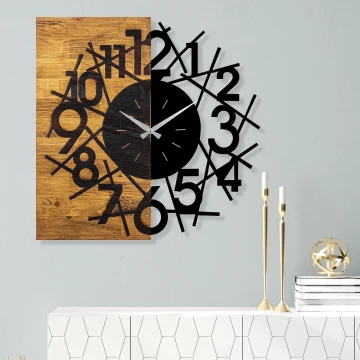 Reloj de pared 59x58 cm 1xAA madera/metal