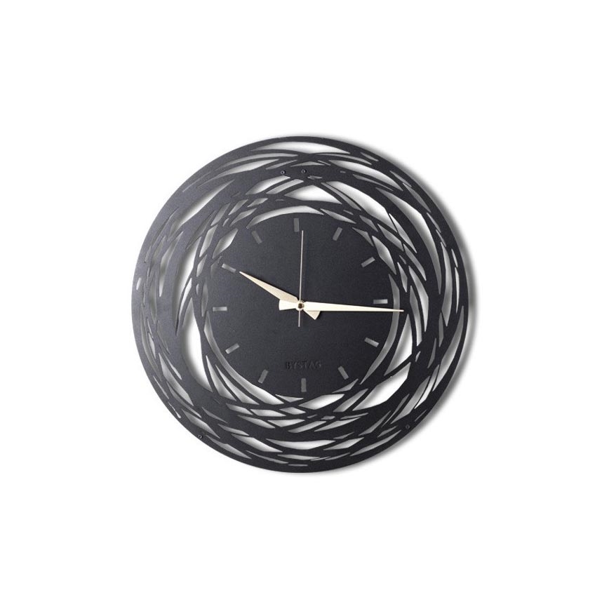 Reloj de pared 70 cm 1xAA negro/dorado