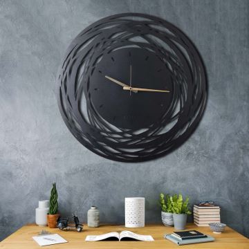 Reloj de pared 70 cm 1xAA negro/dorado