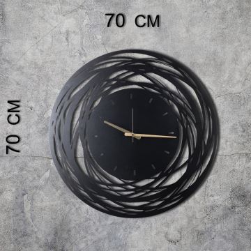 Reloj de pared 70 cm 1xAA negro/dorado