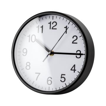 Reloj de pared diá. 20 cm 1xAA negro/blanco