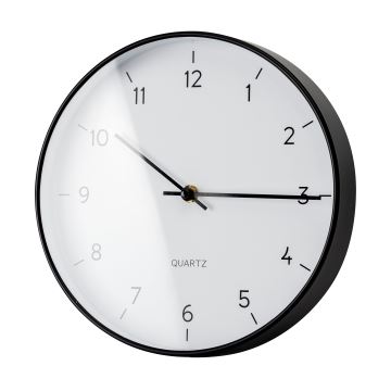 Reloj de pared diá. 25 cm 1xAA negro/blanco