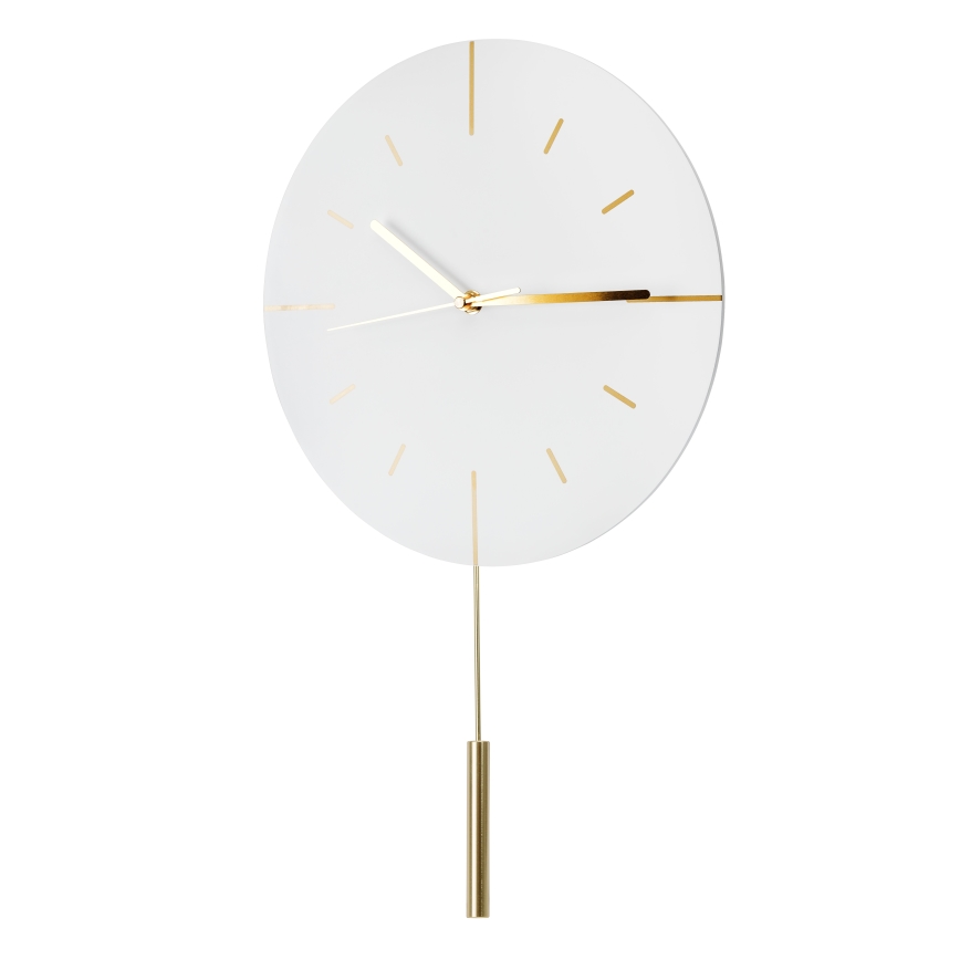 Reloj de pared diá. 30 cm 1xAA blanco/dorado