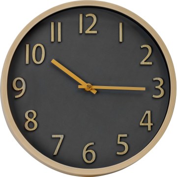 Reloj de pared diá. 30 cm 1xAA dorado/gris