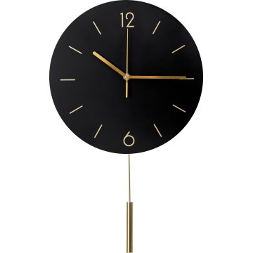 Reloj de pared diá. 30 cm 1xAA negro/dorado