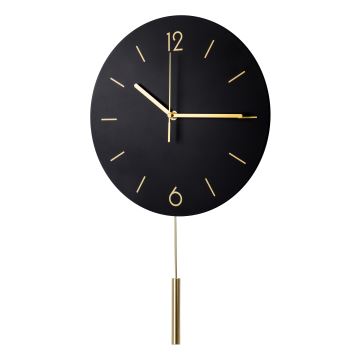 Reloj de pared diá. 30 cm 1xAA negro/dorado