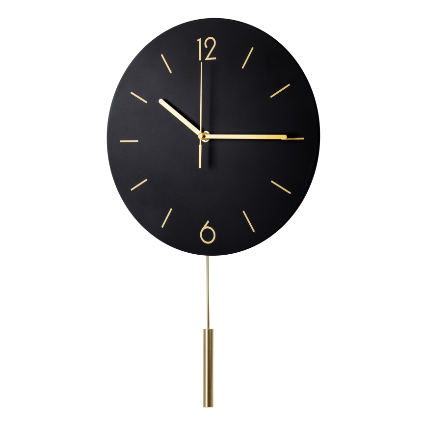 Reloj de pared diá. 30 cm 1xAA negro/dorado