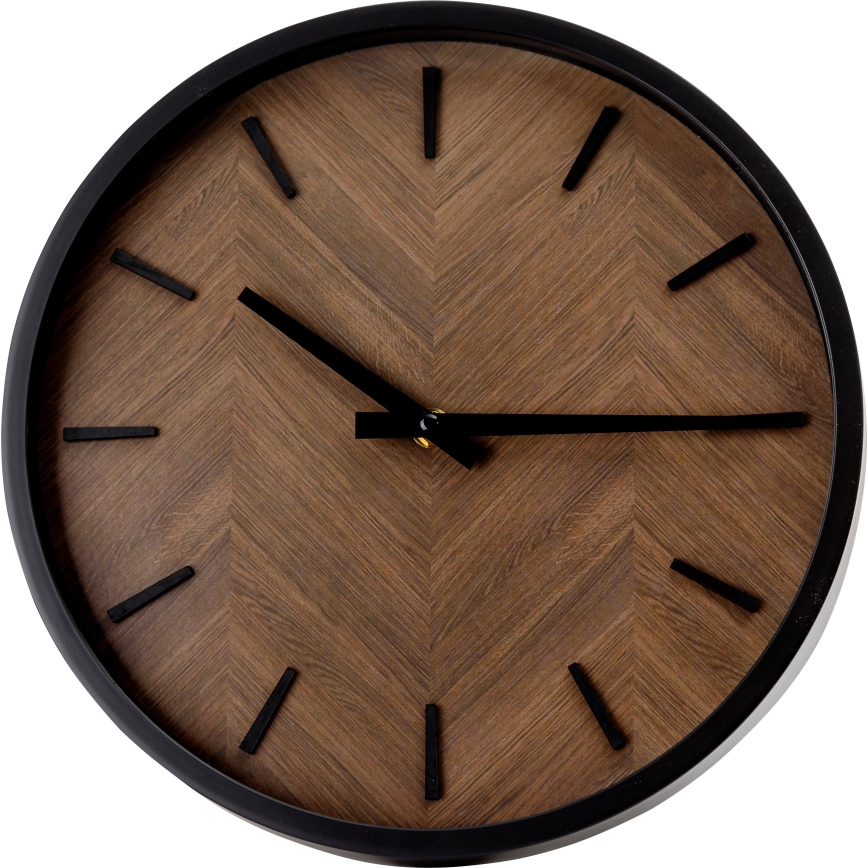 Reloj de pared diá. 30 cm 1xAA negro/marrón