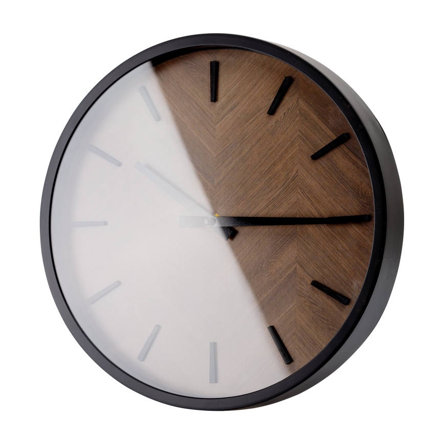 Reloj de pared diá. 30 cm 1xAA negro/marrón