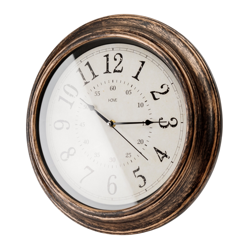 Reloj de pared diá. 40 cm 1xAA bronce/blanco