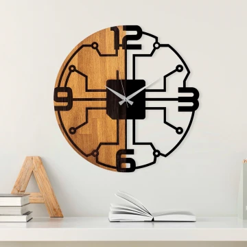 Reloj de pared diá. 56 cm 1xAA madera/metal