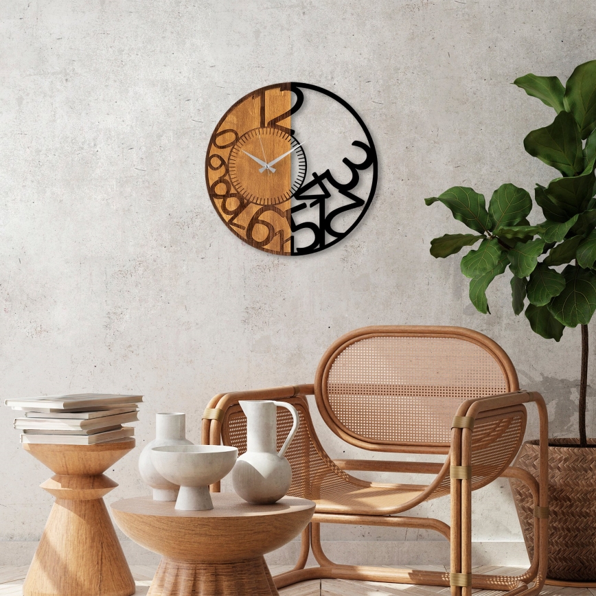 Reloj de pared diá. 56 cm 1xAA madera/metal