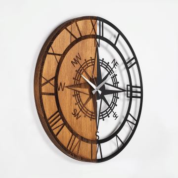 Reloj de pared diá. 56 cm 1xAA madera/metal