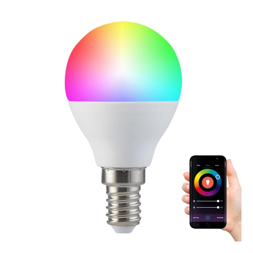 RGB Bombilla LED regulable G45 E14/5,5W/230V 3000-6500K Wi-fi Tuya