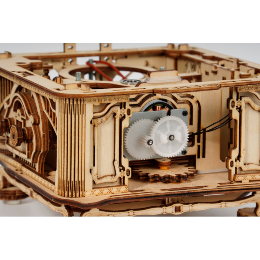 RoboTime - Rompecabezas mecánico de madera en 3D Gramófono (accionamiento eléctrico)